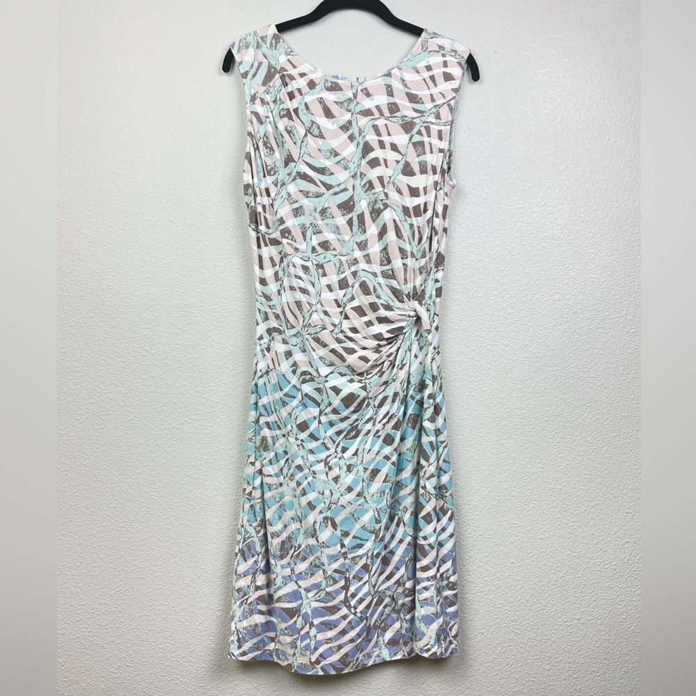 NIC + ZOE Women's Medium PETITE Side Twist Knee Length Dress Sleeveless Printed